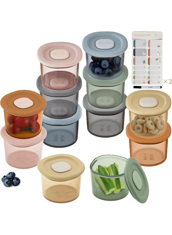 Moonkie Silicone Baby Food Containers | 4 oz Baby Food Storage Jars with Airtight Lids | Reusable Baby Food Jars, Freezer, Microwave and Dishwasher Safe, Perfect for Infant & Toddler