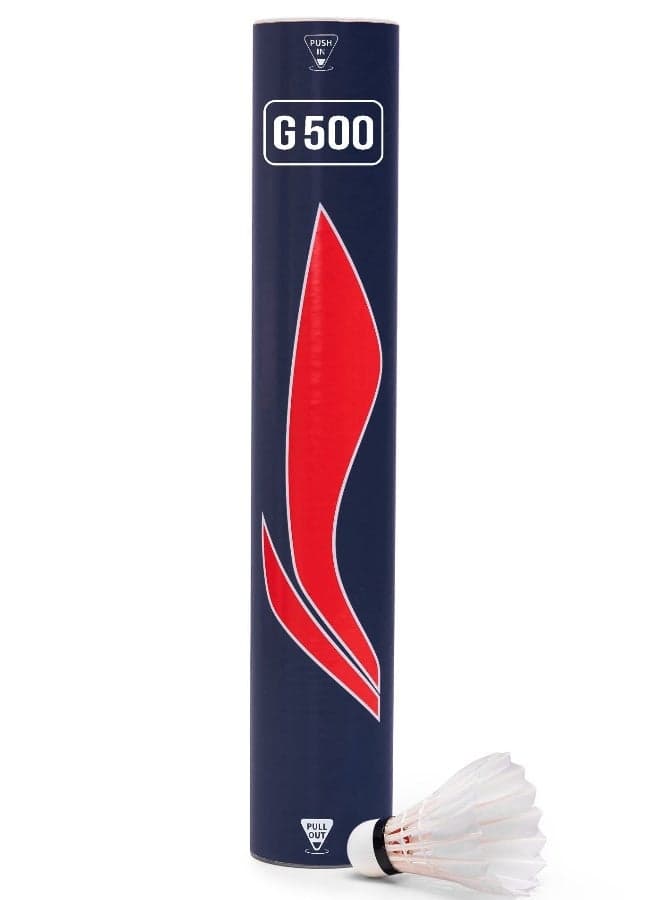 Li-Ning G500 Goose Feather Shuttlecock (White) - Pack Of 12