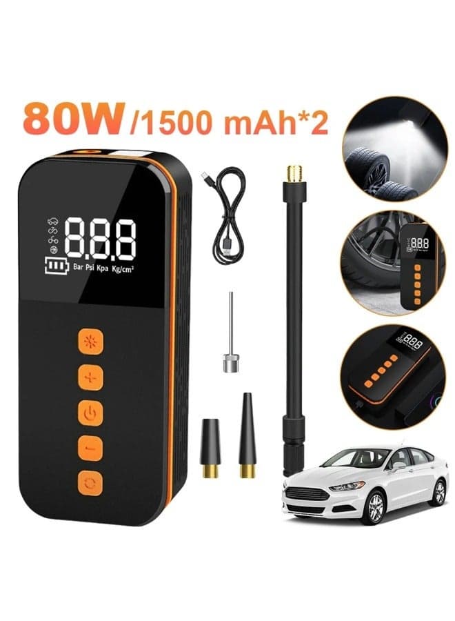 Multi Functional Intelligent Portable Car Inflation Pump,Digital Display Iighting,Car Tire Electric,Wireless,Portable