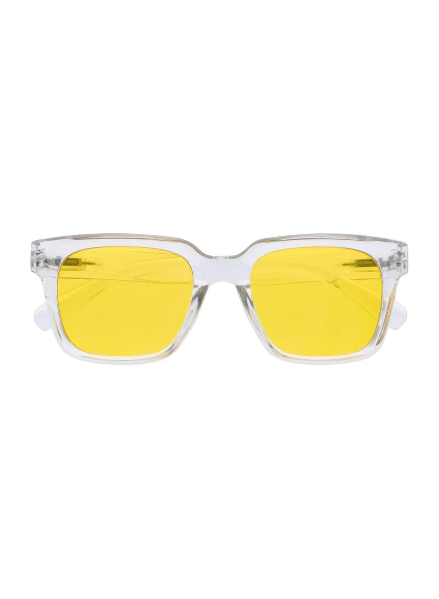 ERA Sunglasses for Women Men, Oversized Rectangular Frame with Spring Hinges, Polarised Yellow Tinted Lens With UV400 Protection,Anti-reflective & Anti-Glare, Clear (Pack of 1)