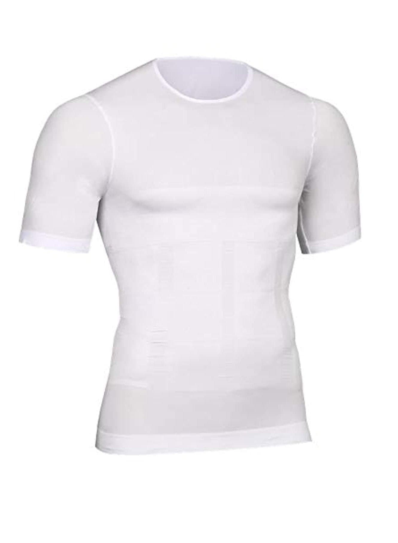 Men's Compression Shirt Slimming Short Sleeve Baselayer Body Shaper Workout T-Shirt Cool Dry Shapewear Undershirt,Compression Shirt for Men Slimming Undershirt Body Shaper Tank top Shapewear Vest
