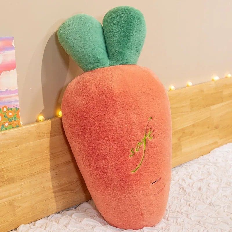 Soft Cute Plush Carrot Pillow for Girls – Oversized Stuffed Animal Toy Comforter with PP Cotton Fill, Washed Fabric, Perfect Big Doll Bed Sleeping Buddy