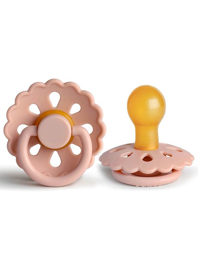 Natural Latex Flower-Shaped Baby Pacifier, Baby Flower Soothing Pacifier, Safe & Non-Toxic, Soft & Comfortable, Pacifier for Baby, 0 - 6 Months, Pink