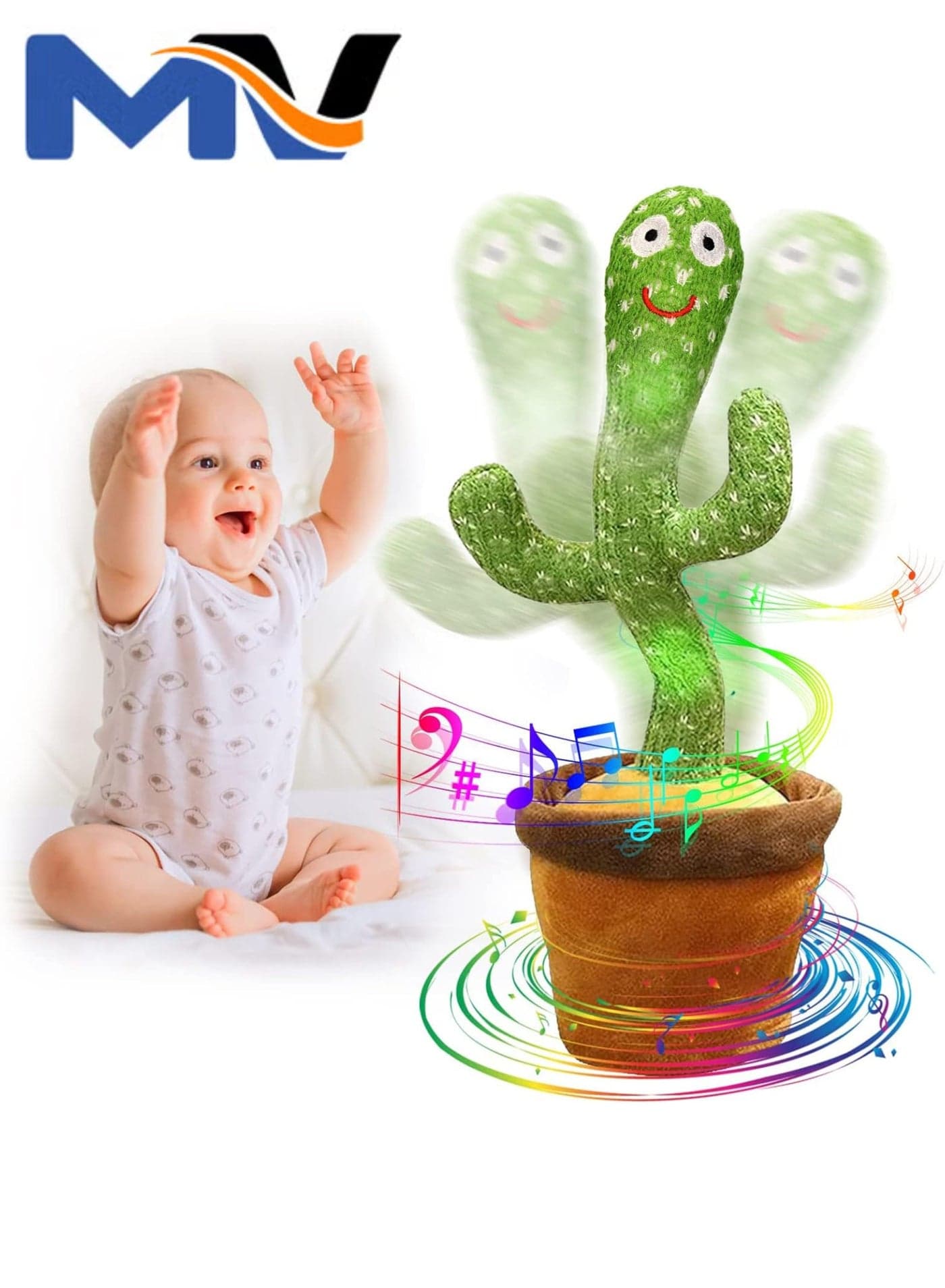 Talking Dancing Cactus Plush Toy, Dancing Cactus Toy, Electronic Plush Doll Gifts for International Children's Day Gifts