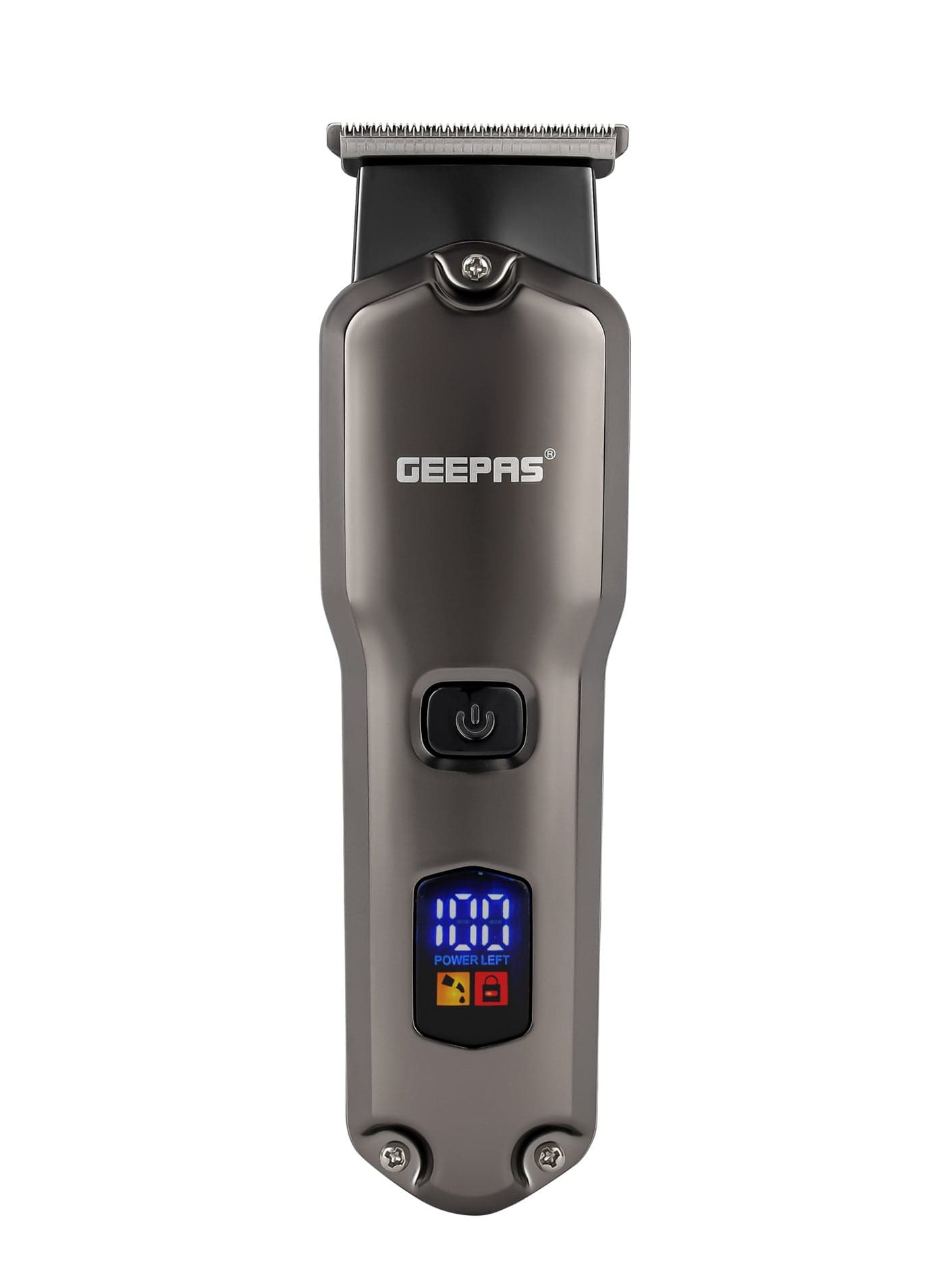 Geepas Rechargeable Hair and Beard Trimmer- GTR57508/ with High-Capacity Li-ion Battery and 180 min Working Time/ Detachable Blades and Waterproof IPX7/ LED Display, Cordless, Perfect for Home and Sal