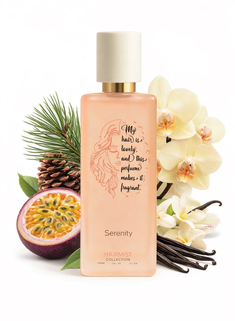 Hairmist Collection Serenity 50ml - Refreshing Hair Mist Spray with Vanilla & Orchid | Elegant Floral Hair Perfume