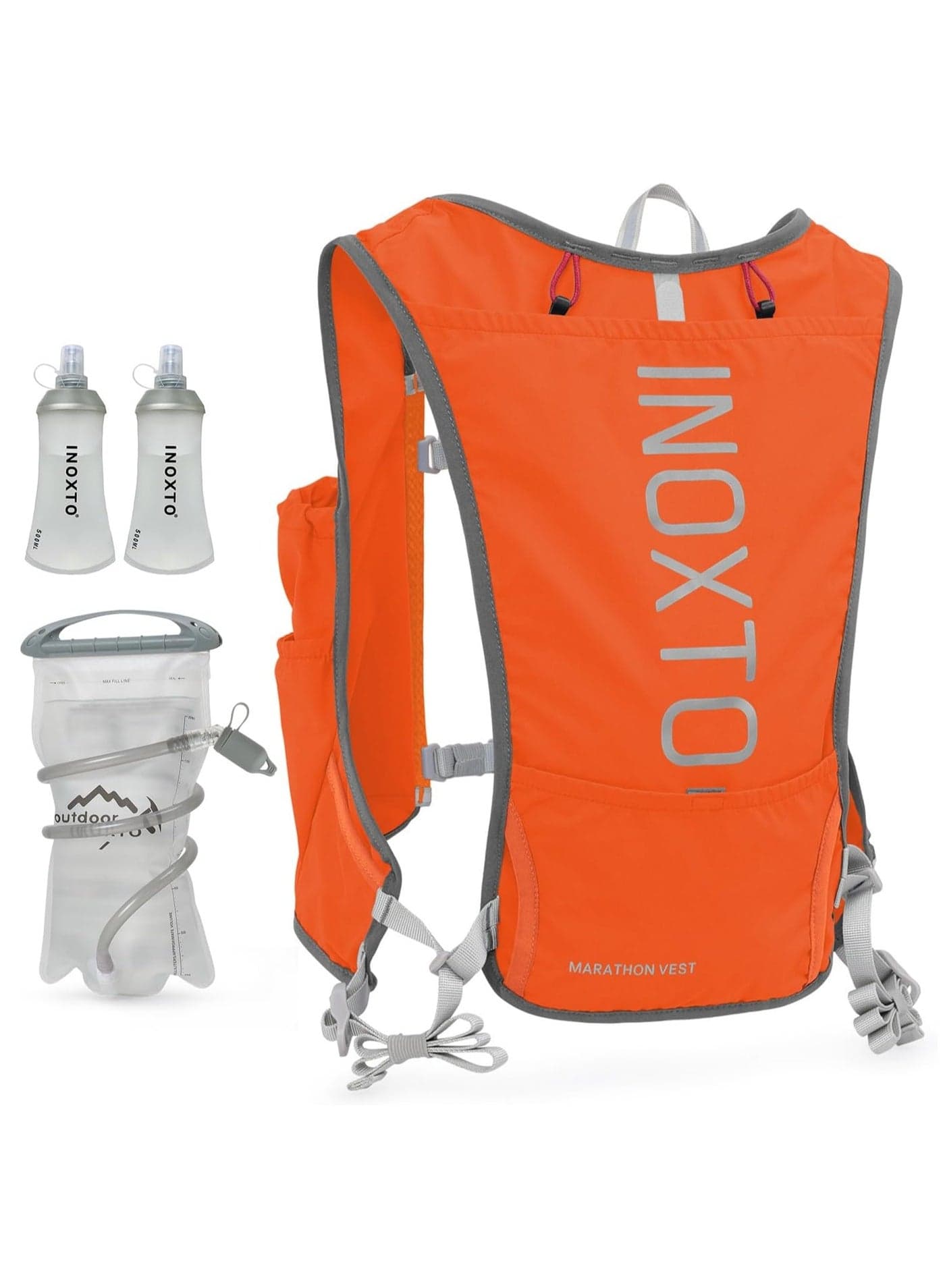 INOXTO Running Hydration Vest Backpack, Lightweight Insulated Pack with 1.5L Water Bladder Bag Daypack for Hiking Trail Running Cycling Race Marathon for Women Men