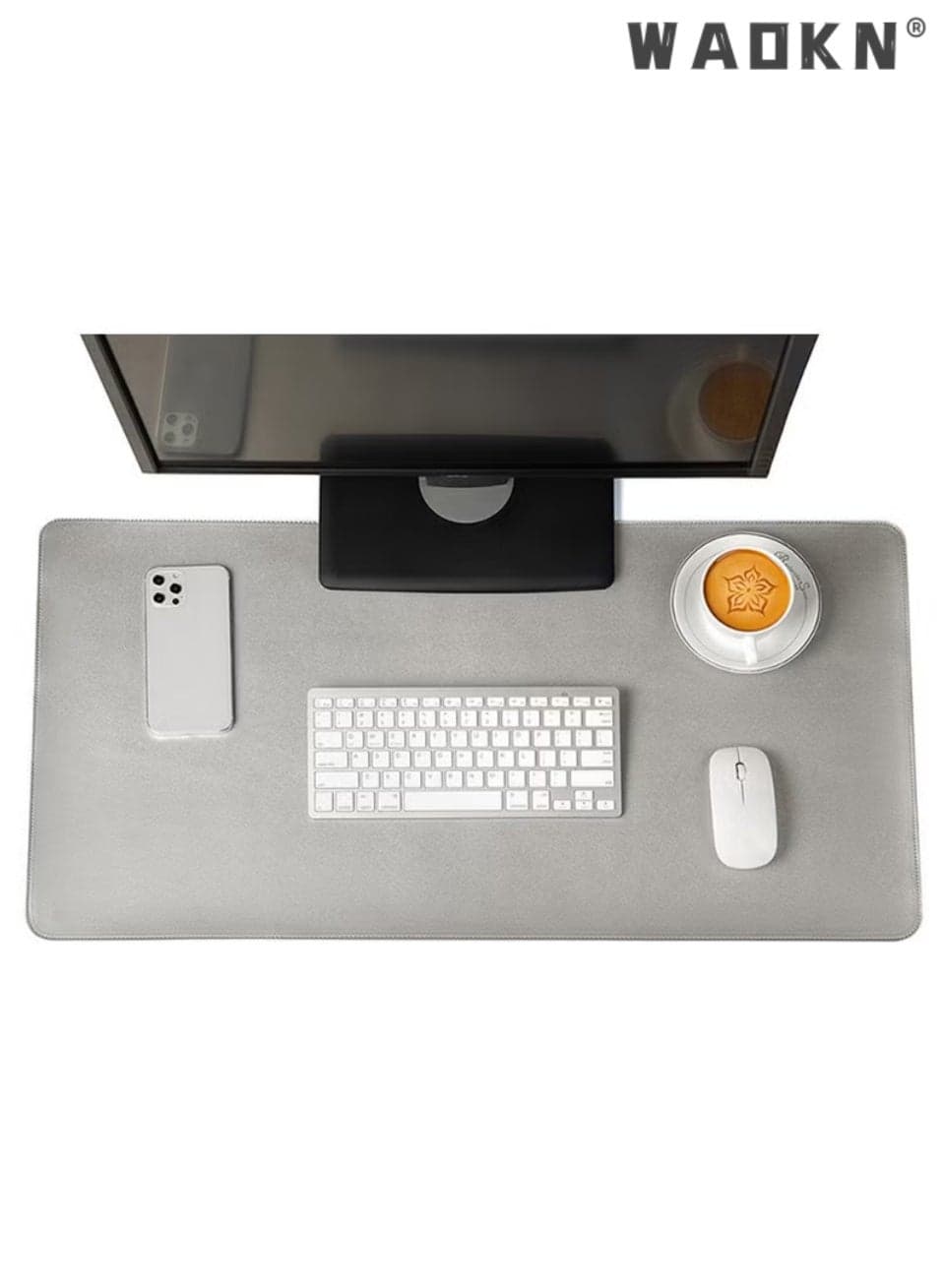 Large Gaming Mouse Pad Extended Anti-Skid with Stitched Edges Waterproof Desk Pad with Non-Slip Base Computer Keyboard Pad Mouse Mat Protector Double Sided Desk Pad Super Creative Silver