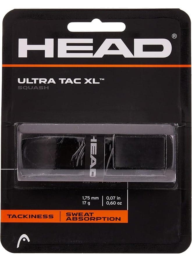Ultra Tac XL Overwrap Squash Racket Grip, Black - Premium squash_grips designed for performance, durability, and comfort