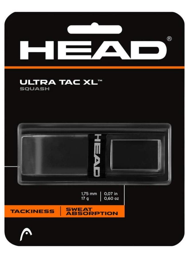 Ultra Tac XL Overwrap Squash Racket Grip, Black - Premium squash_grips designed for performance, durability, and comfort