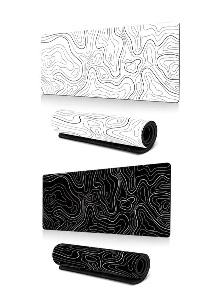 Large Anti-Slip Rubber Gaming Mouse Pad Suitable for Gaming, Office (Black,White)