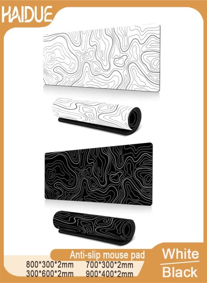 Large Anti-Slip Rubber Gaming Mouse Pad Suitable for Gaming, Office (Black,White)