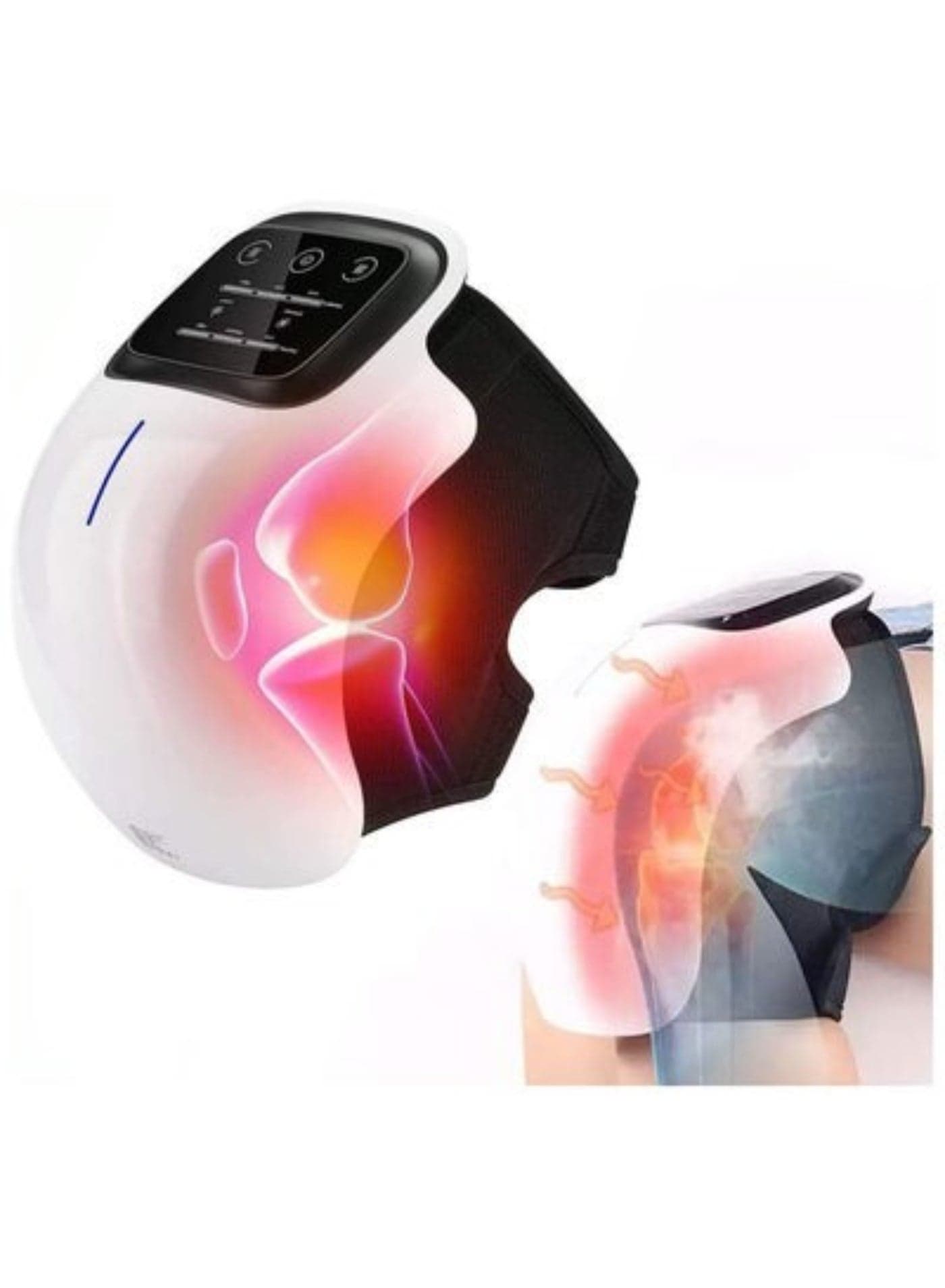 Cordless Knee Massager, FDA Registered, Infrared Heat and Vibration Knee Pain Relief for Swelling Stiff Joints, Stretched Ligament and Muscles Injuries, Upgraded with Long Knee Straps