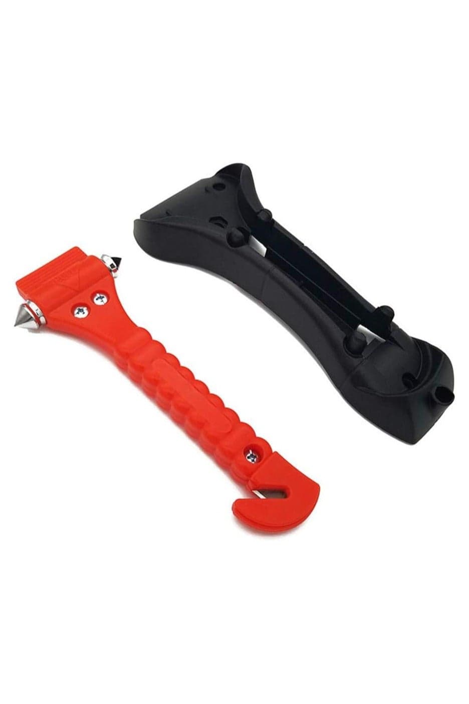 HERIOS Emergency Car Safety Tool, 2-in-1 Window Breaker with Carbon Steel Hammer and Seat Belt Cutter, Red hammer, survival kit, cutter, tools