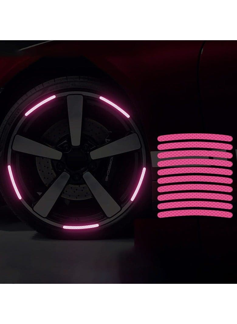 Reflective Car Wheel Rim Stickers 20pcs Night Safety Warning Car Stickers Anti-Scratch