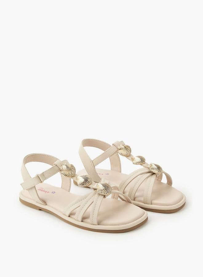 Girls Shell Embellished Sandals