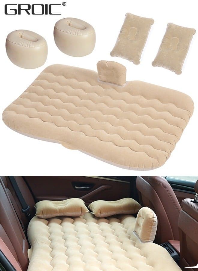 Inflatable Car Mattress,Car Air Mattress Back Seat Inflatable Car Bed Camping Mattress with Pillows Air-Pump for Car, SUV, Truck Travel, Hiking