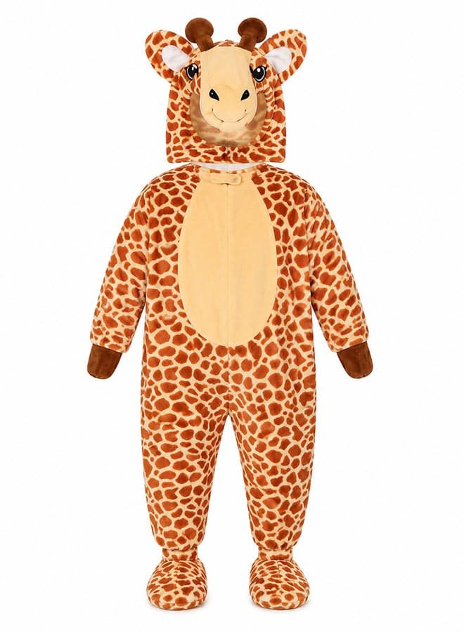 Kids Giraffe Animal Costume with Hood – Jungle Safari Fancy Dress Outfit for Boys & Girls of age 6 to 7 years