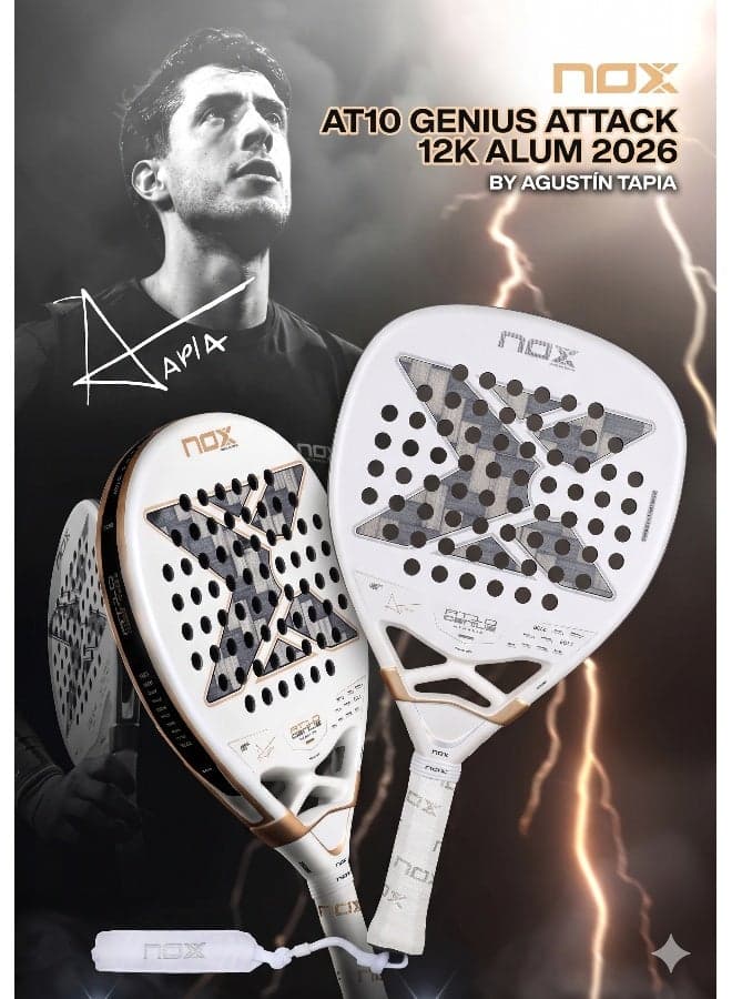 AT10 Genius Attack 12K Alum 2026 Padel Racket – Agustín Tapia Signature | Power & Spin Performance