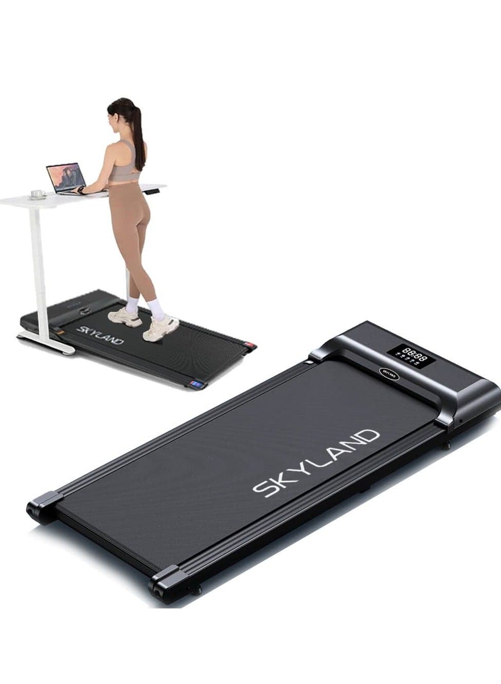 Ultra Slim Walking Pad Treadmill for Home Use | 2HP Quiet Motor | Under Desk Walking/Running Machine | LED Display | Remote Control | Non-Slip Surface | Space-Saving Design | 100kg Max Weight Capacity – EM-1304