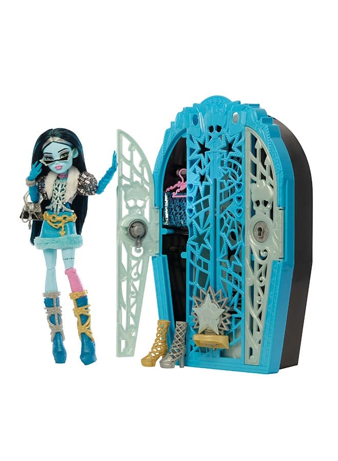 Skulltimate Secrets Doll And Accessories Set, Hauntlywood Mysteries Frankie Stein With Reveal Closet & 19+ Glam Surprises Like Doll Clothes