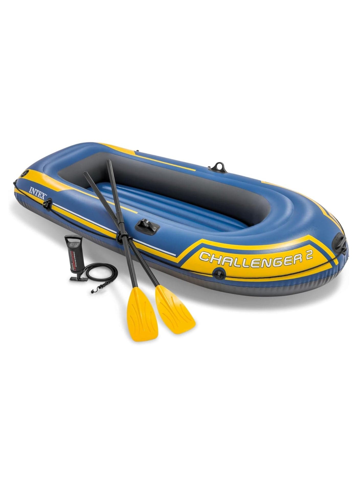 Challenger Inflatable Boat Set – Durable Pvc With Deluxe Oars, High-Output Pump, Triple Air Chambers & Heavy-Duty Grab Handle (236X114X41 Cm)