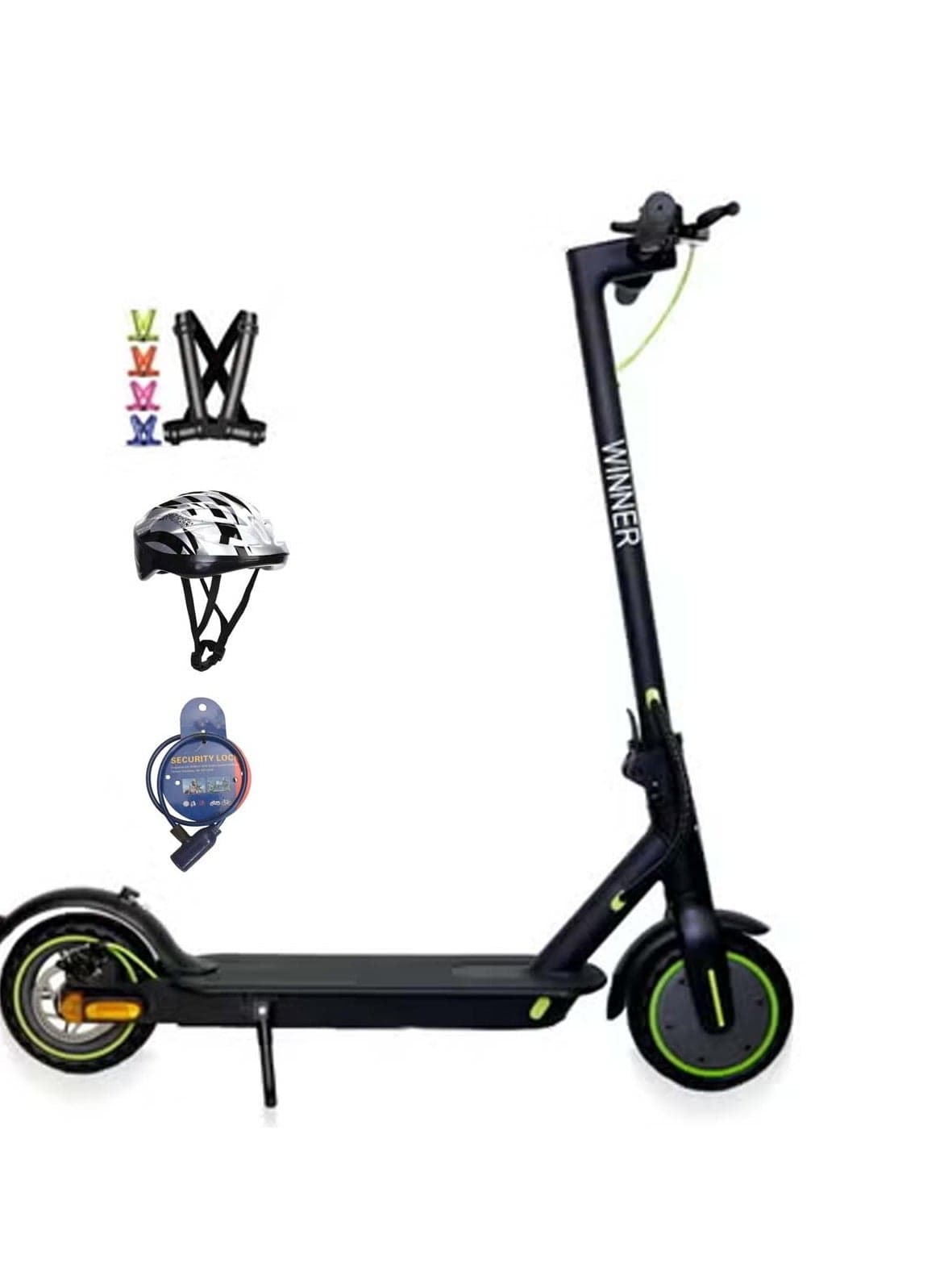 High-Speed Foldable Electric Scooter 350W Brushless Motor Turn Signals Free Helmet, Lock & Vest Black