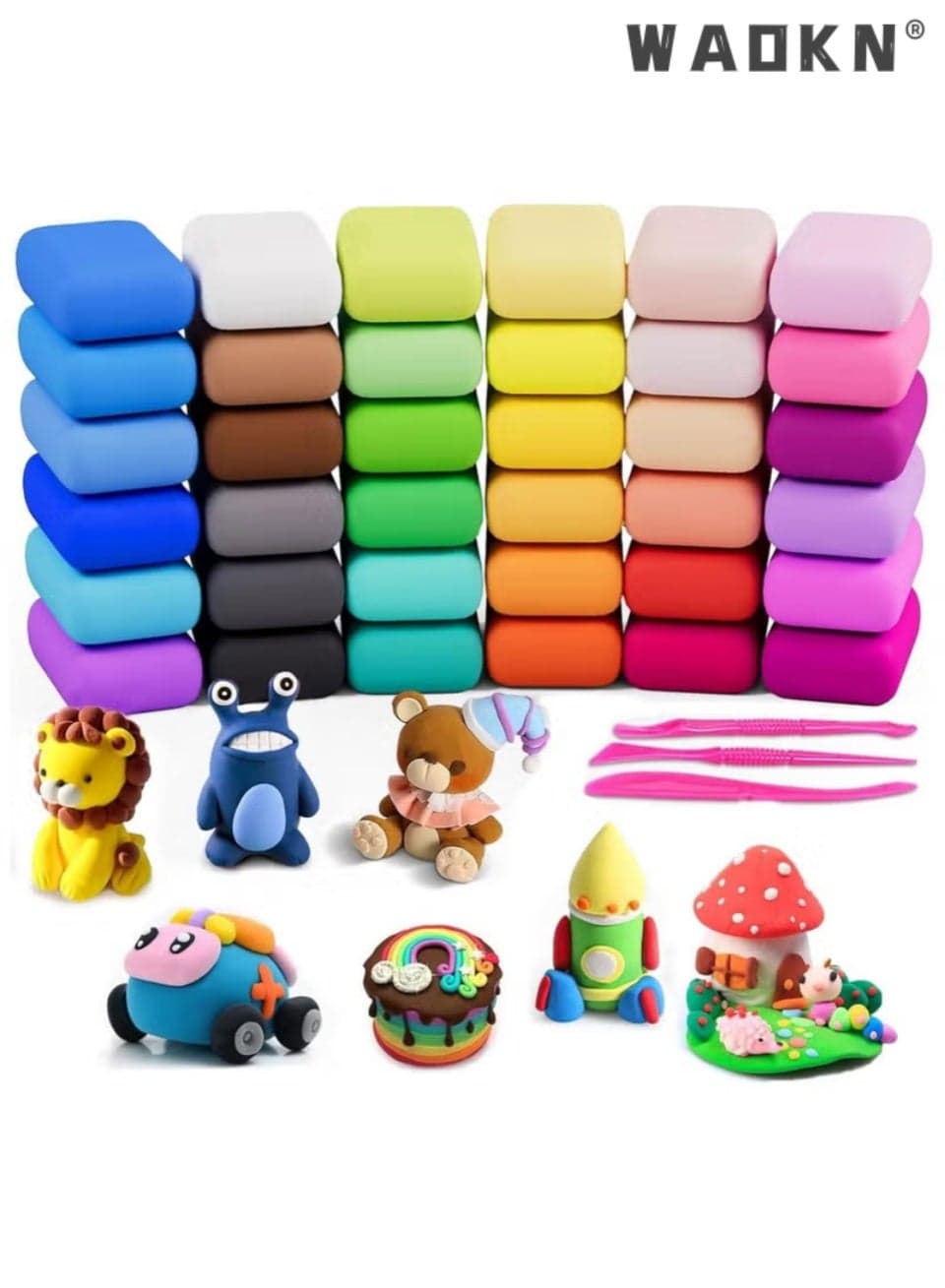 Air Dry Clay Kit, 36 Colors Modeling Clay, Ultra Light Magic Clay with Tools, Safe and Non-Toxic Modeling Clay,Art Crafts Gift for Kids, Not Stick Hands,Air Dry Super Light Clay Craft Kit Modelling Clay Artist Studio Toy,Air Dry Clay Magical Kids Clay Ultra Light Modelling Clay Artist Studio Plasticine Toy Safe and Non-Toxic Modelling Clay, Great Gift for Kids