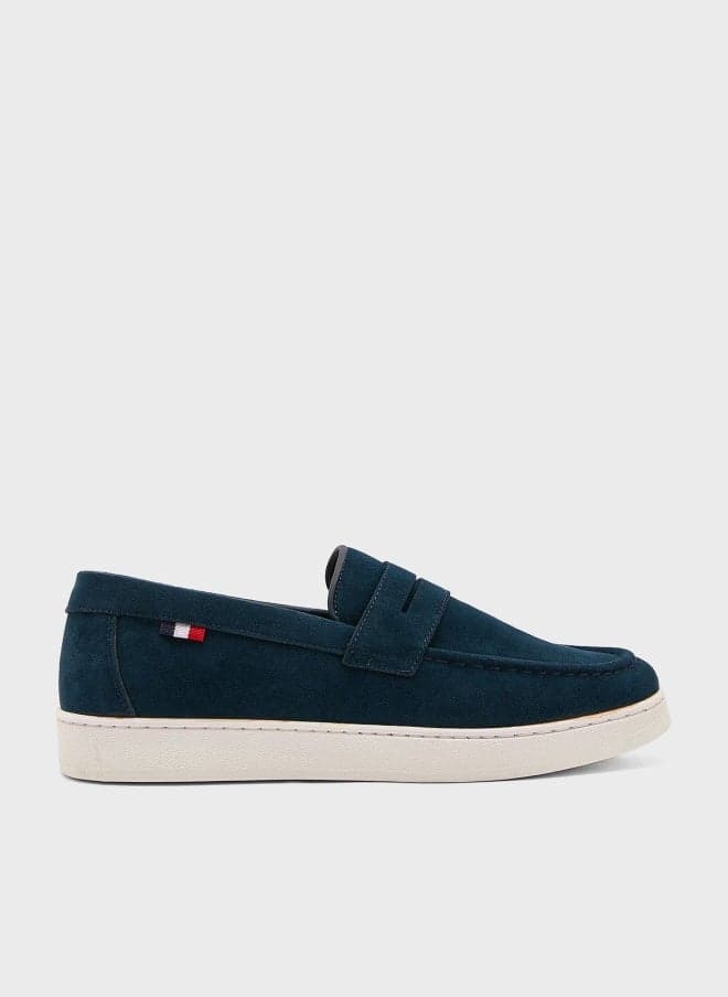 Suede Penny Slip-On Loafers