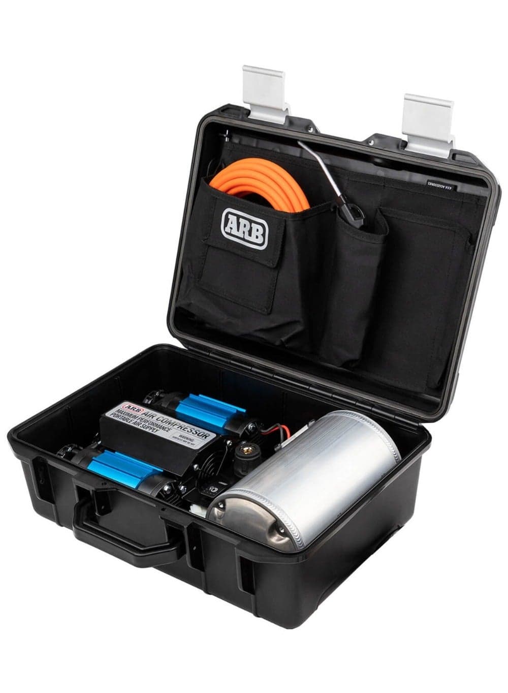 ARB CKMTP12 Air Compressor 4x4 for Car, SUV, Truck - Twin Motor High Performance Tire Inflator - 135-150 PSI Integrated Air Tank - Waterproof Storage Case - 20 ft Hose with Accessories