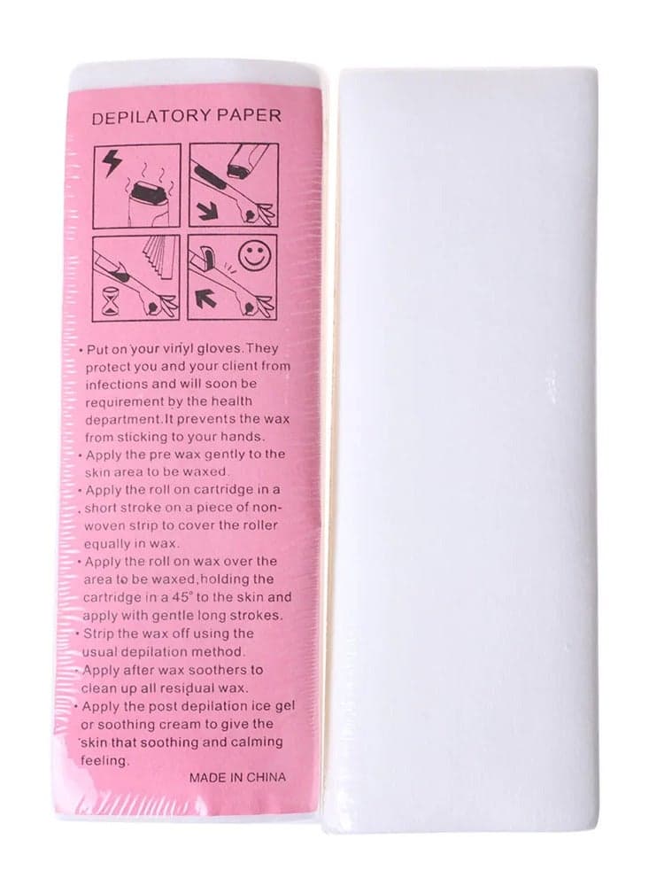 1-Pack 100-Pieces Wax Strips Salon Non-Woven Waxing Strip Depilatory Paper