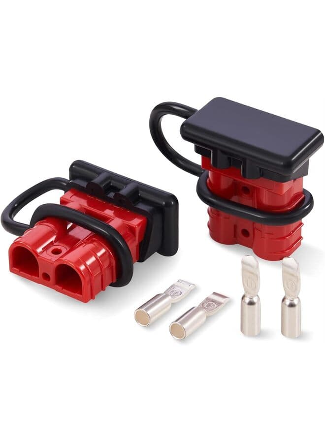 2 PCS Wire Connector, 50A Wire Harness Plug Kit for 6 to 12 Gauge Cables, 12V to 36V Battery Quick Connect Disconnect Set for Car Bike ATV Winches Lifts Motors More (Size : 50A)