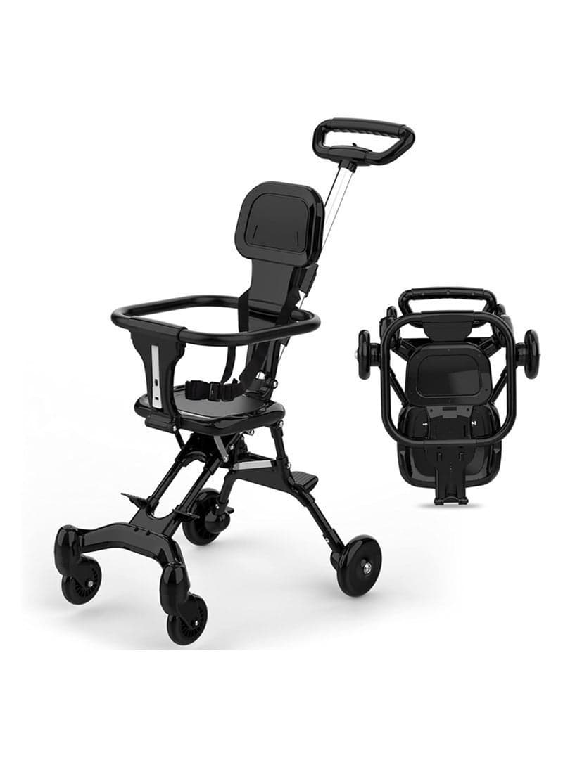 2-in-1 Convertible Stroller - One-Hand Fold Lightweight Travel Stroller with Adjustable Canopy & Shockproof Frame, All-Terrain Rotating 360° Front/Wheel Lock, Compatible with Airplane overhead & car trunk, for /Toddlers