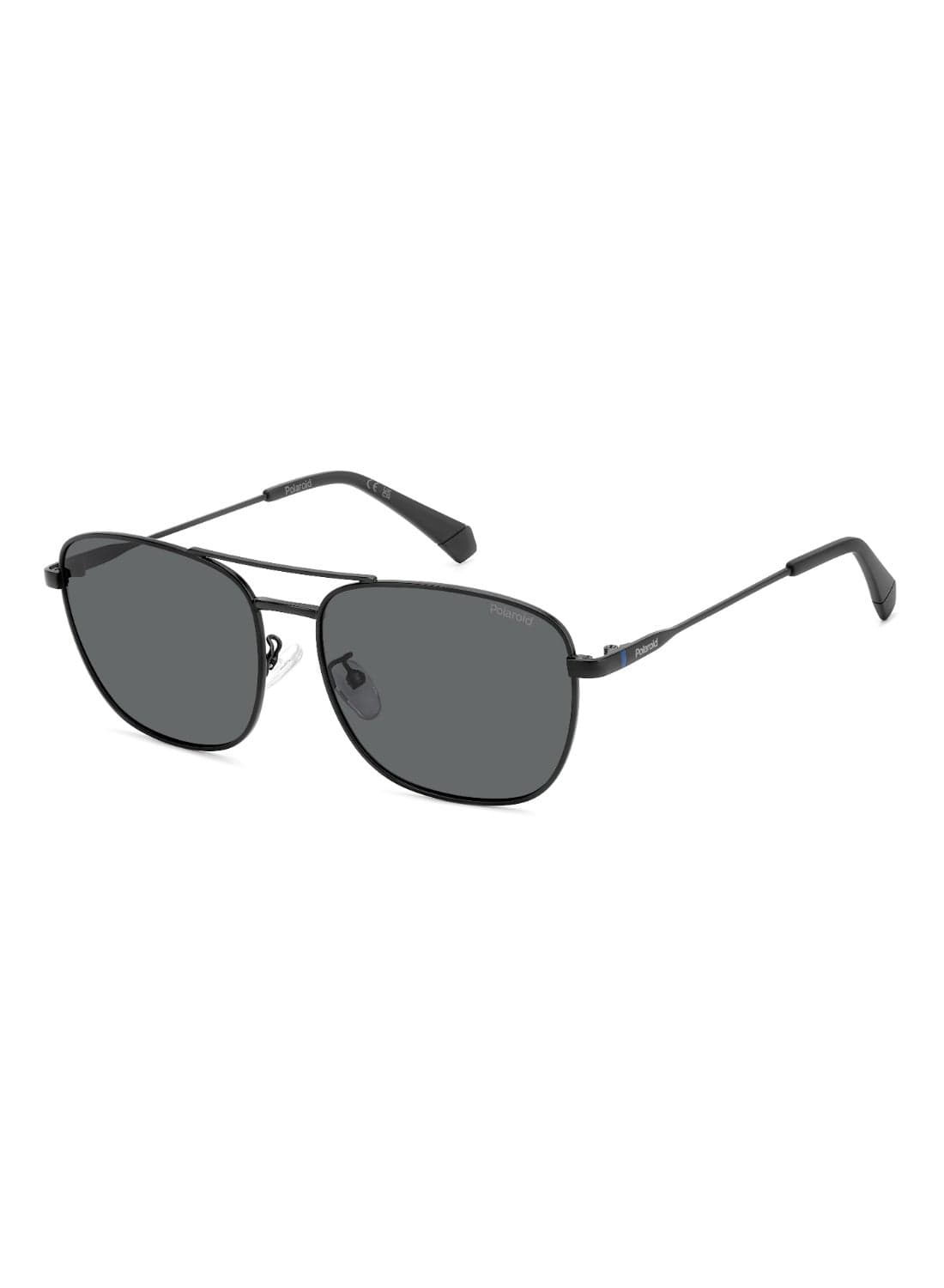 Men's Polarized Square Shape Metal Sunglasses Pld 4172/G/S/X Grey 48 - Lens Size: 47.6 Mm - Mtt Black
