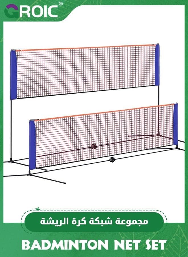 10*5 FT Badminton Net Portable Badminton Tennis Net, Pickleball Net Volleyball Net with Carrying Bag for Driveway Backyard, Easy Assemble Beach Badminton Net, Practice for Outdoor Backyard Beach
