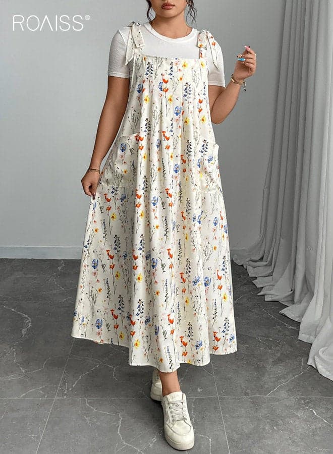 Women's Plus Size Fashionable Suspender Dress Ladies Casual Dress With Adjustable Straps For Everyday Wear