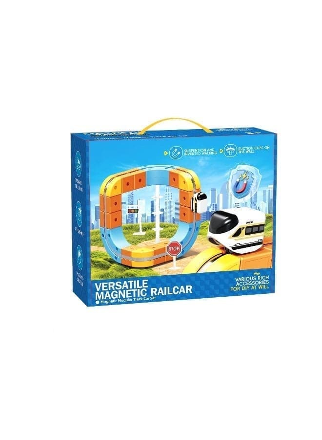Magni-Mates 66 PCS High-Speed Versatile Anti-Gravity Maglev Train Set – Modular Magnetic Rail Track Building Blocks with USB Rechargeable Train, Loop Track and Accessories for Kids STEM Creative Play