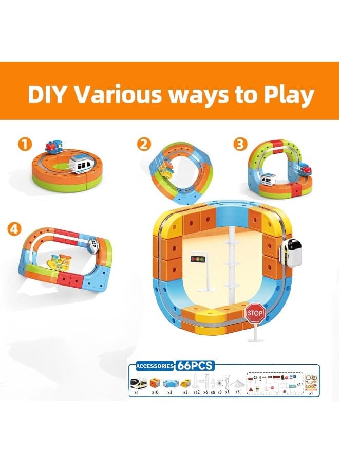 66-Piece DIY Magnetic Levitation Track Set – Anti-Gravity Maglev Train Toy with Rechargeable Battery & USB Charger – 3D Loop Coaster Building Kit for Kids Ages 3+