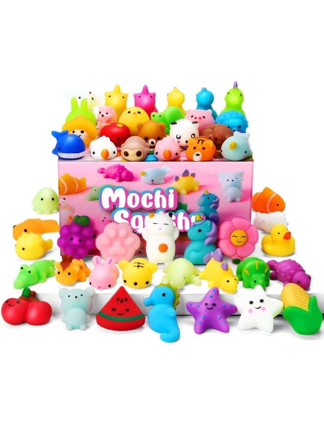 25PCS Squishy Toys Set, Random 25 Pack Mini Squishy Mochi, Stress Relief Fidget Toys, Elastic Soft Silicone Washable Squeeze Toys, Party Favors for Kids, Kawaii Stress Relief Toys, Basket Stuffers, Birthday Gifts, Classroom Prizes