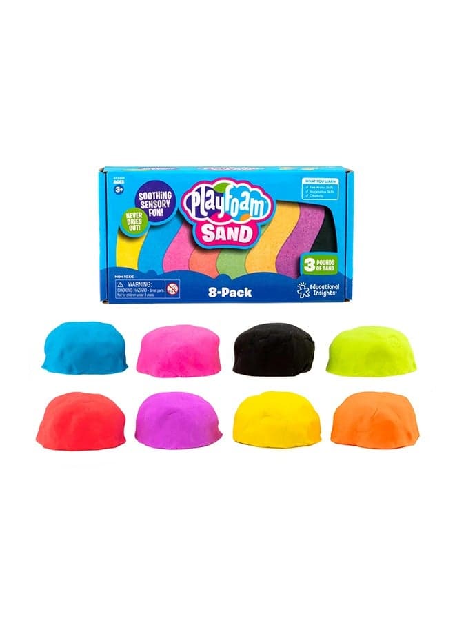 Educational Insights EI-2230 Playfoam Sand, 8 Assorted Colors, Sensory Toy for Kids, Elementary Classroom Must Haves, Ages 3+