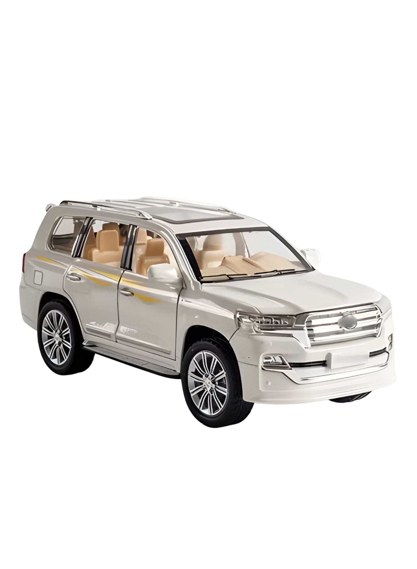1:24 Scale Simulation of Land Cruiser SUV Model Car – Diecast Alloy Pull-Back Toy Vehicle with Lights & Sound –Toy for Kids & Adults