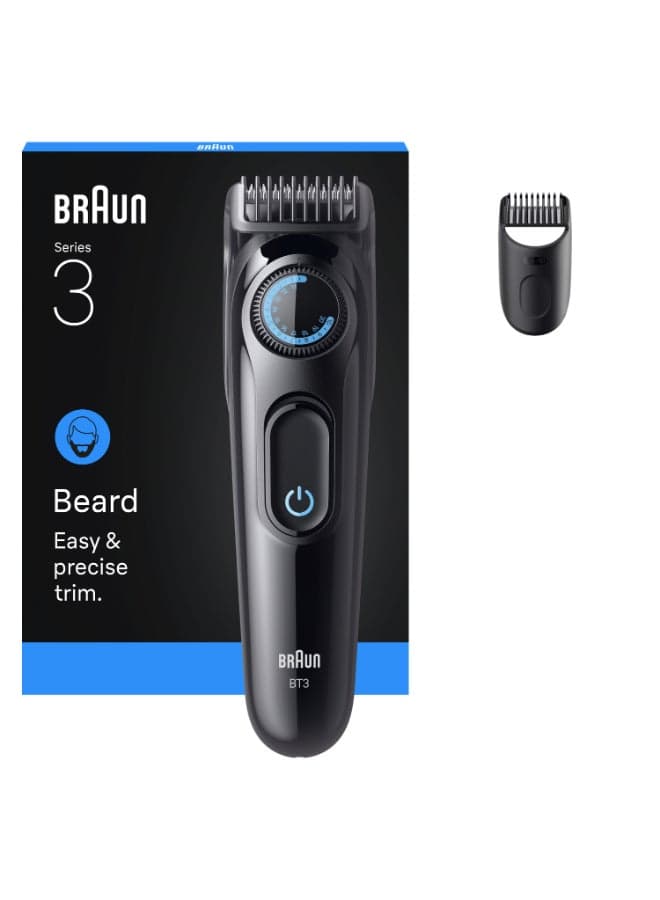 Braun Beard Trimmer Series 3, +2 Styling Tool, 20 Lengths, BT3500 Black