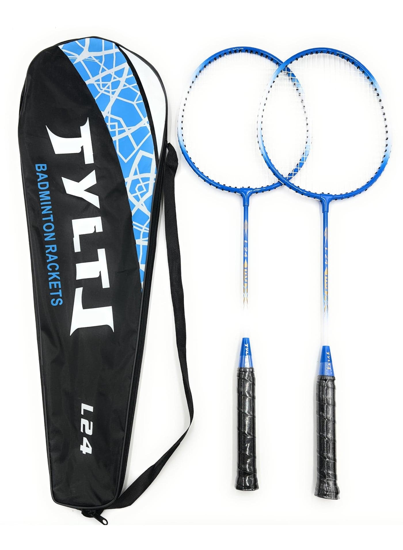 Set of 2 Kids Badminton Lightweight Durable Metal Racquet for Kids Boys Girls Beginner Racquet Training Set with Carry Bag for Indoor Outdoor Beach Park Picnic Fun Play Exercise Activity