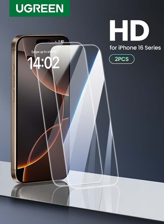 2Pack iPhone 16 Pro Max Screen Protector 6.9 Inch HD Easy Installation, Military-Grade Protection, Scratch Resistant, Anti-Fingerprint, Bubble Free, Case Friendly, 9H Tempered Glass Film Clear