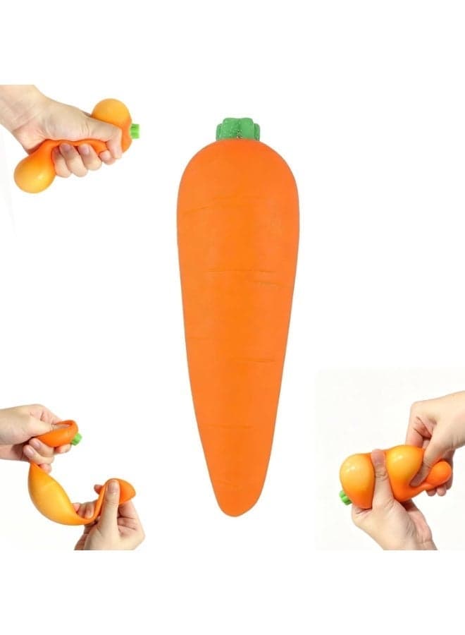 Carrot Squishy, Carrot Squishies Slow Rising Sensory Squeeze Stress Relief Toy Realistic Vegetable Fidget Toy, Sensory Fidget Food Fun for Kids, Teens, and Adults