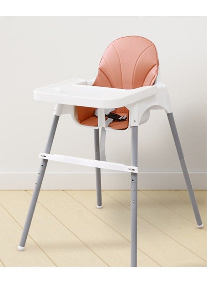 Adjustable High Chair With Dining Tray And Safety Seat Belt with Cushion For Children