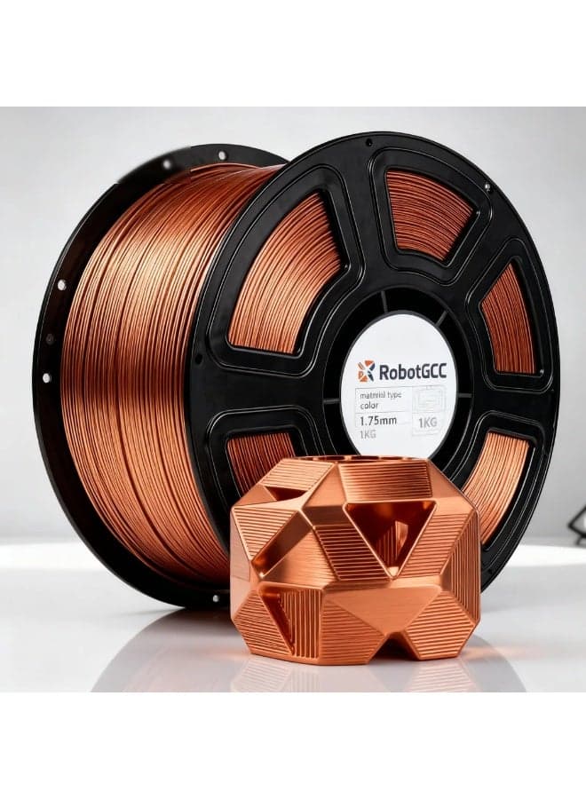 Silk PLA Copper 1.75mm 3D Printer Filament 1KG Metallic Silk PLA Filament Smooth Glossy Finish PLA Material for FDM Printing High Quality PLA Filament Stable Extrusion Consistent Diameter Easy Printing PLA Compatible with Most 3D Printers Decorative Printing Filament for Models Sculptures Cosplay Engineering Prototyping DIY Projects Reliable Layer Adhesion Low Warping Premium Surface Finish Copper PLA Filament High Precision Tolerance Strong Bonding Performance Professional 3D Printing Material Universal FDM Filament Spool Long Length High Strength PLA Filament