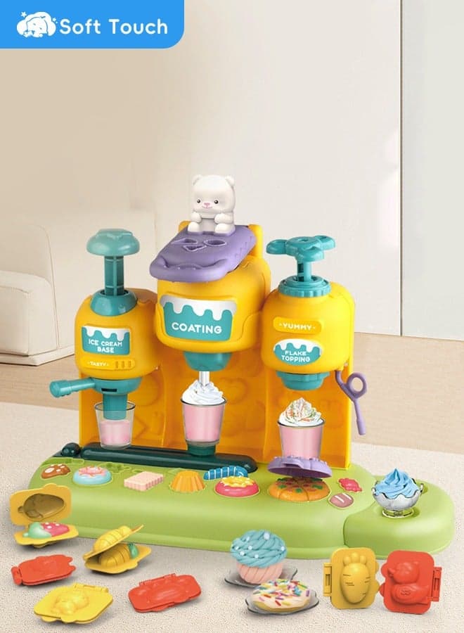 23 Pcs Color Dough Set for Kids Children's Color Clay Kit Non-toxic Non-stick Lightweight Play Dough Toys DIY Ice Cream Machine Dough Kit Girl PlayHouse Toy
