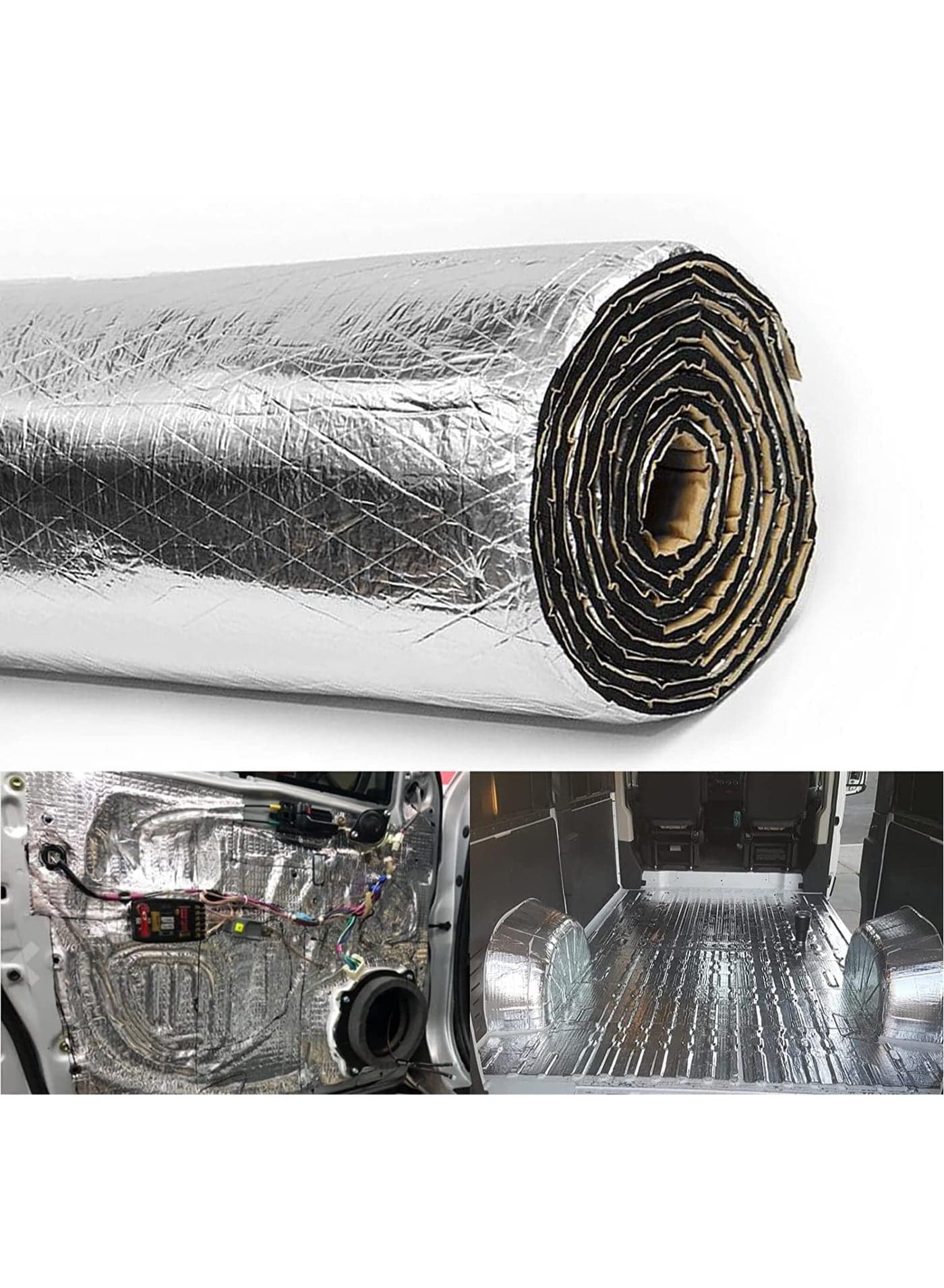 Heat Sound Deadening Insulation Mat, Noise and Heat Shield Insulation Closed Cell PE Foam, Vibration Dampening Material, for Car Hood Trim Roof Door and Trunk, 200*50 cm