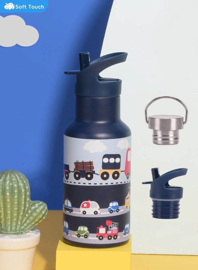 350 ML Baby Sippy Cup Stainless Steel Water Bottle for Kids Toddler Water Bottle with Lid and Straw